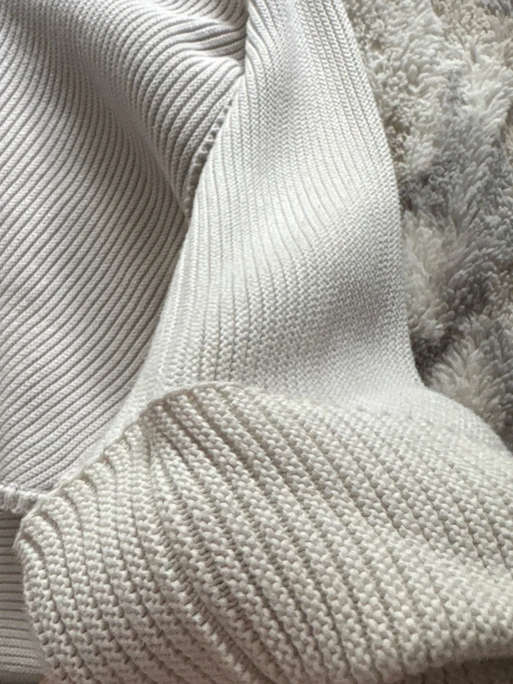 Free People Cream Textured Knit Sweater